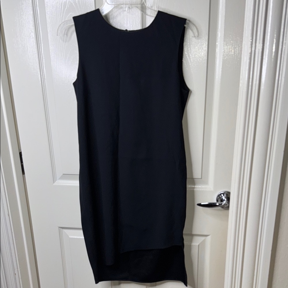 DKNY Elegant Black Sleeveless High Low Dress